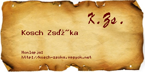 Kosch Zsóka névjegykártya